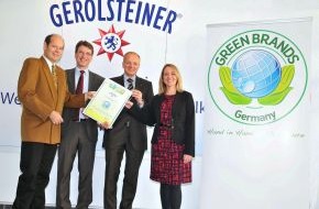 GREEN BRANDS Organisation: Gerolsteiner wird als erstes Unternehmen der Getränkebranche zur "Green Brand" ausgezeichnet (BILD)