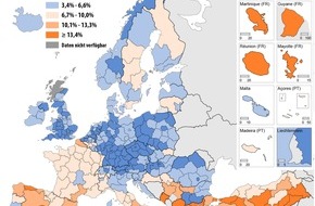 EUROSTAT: Erwerbslosenquoten in den Regionen der EU reichten von 1,3% bis 30,1% im Jahr 2019