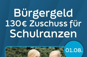 Assima hoch 2 GmbH: Bürgergeld-Empfänger: 130 Euro für den Schulranzen - so sichern Sie sich die Unterstützung für Ihr Kind