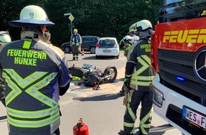Freiwillige Feuerwehr Hünxe: FW Hünxe: Verkehrsunfall zwischen Motorrad und Pkw