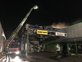 FW-OE: Industriebrand in Olpe, Gewerbegebiet Dahl-Friedrichsthal