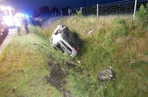 Polizeiinspektion Rotenburg: POL-ROW: ++ Schwerer Unfall auf der A1: Tesla &uuml;berschl&auml;gt sich - Fahrerin alkoholisiert ++ Betrunken, ohne Fahrerlaubnis und mit unzul&auml;ssigem Fahrzeug unterwegs ++