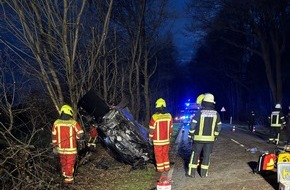 Kreisfeuerwehrverband Segeberg: FW-SE: Auto &uuml;berschl&auml;gt sich, Person durch Feuerwehr gerettet