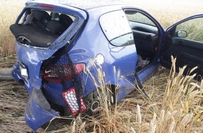 Kreispolizeibehörde Höxter: POL-HX: Auto prallt gegen einen Baum und landet im Feld