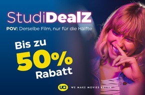 UCI Multiplex GmbH: 6 Monate Kino f&uuml;r nur 99 Euro: UCI's StudiDealZ bieten Studenten Rabatte bis zu 50%