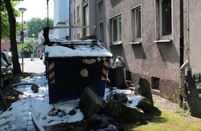 Polizei Hagen: POL-HA: Müllcontainer in Wehringhausen fängt Feuer