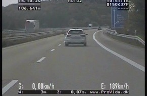 Polizeipräsidium Mittelhessen - Pressestelle Gießen: POL-GI: A5/Reiskirchen: Autobahnpolizei stoppt Raser