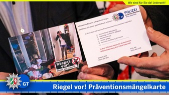 Polizei Gütersloh: POL-GT: Riegel vor! Sicher ist sicherer! Bei verdächtigen Beobachtungen: 110 wählen!