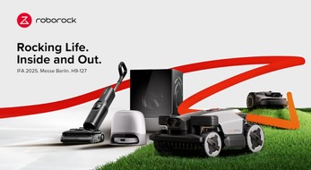 Roborock: Roborock Rocking Life, Inside and Out auf der IFA 2025 mit der Weltpremiere der Mähroboter-Reihe RockMow und RockNeo