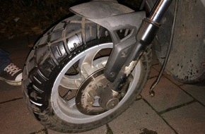 Polizei Münster: POL-MS: Lebensgefährliche Besorgungsfahrt - Vorderbremse von Kleinkraftrad ohne Funktion