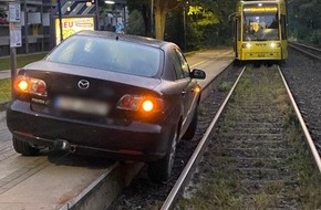 Polizeiinspektion Schwerin: POL-SN: Alkoholisierter Autofahrer verursacht Einschränkungen des Straßenbahnverkehrs