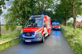Freiwillige Feuerwehr Hünxe: FW Hünxe: Zwei verletzte Personen nach Verkehrsunfall