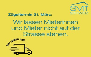 SVIT Schweiz: 31. März: Wir ziehen um! / Der SVIT Schweiz fordert alle Mieter und Vermieter auf, unter Beachtung der allgemeinen Sicherheitsmassnahmen am Umzugstermin festzuhalten