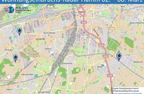 Polizeipräsidium Hamm: POL-HAM: Wohnungseinbruchs-Radar Hamm 02. bis 08. März