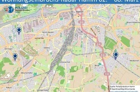 Polizeipräsidium Hamm: POL-HAM: Wohnungseinbruchs-Radar Hamm 02. bis 08. März
