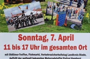 Polizeiinspektion Stade: POL-STD: Blüten- und Frühjahrsfest in Drochtersen - Polizei mit Präventionsarbeit und Motorradstaffel Hamburg dabei