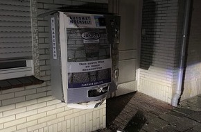 Polizei Aachen: POL-AC: Unbekannte sprengen Zigarettenautomaten