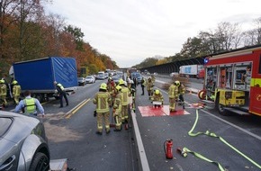 Feuerwehr Ratingen: FW Ratingen: Schwerer Verkehrsunfall auf der A 3