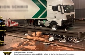 Feuerwehr München: FW-M: Aufwendige Lkw-Bergung sorgt für Verkehrsbehinderungen (Sendling)