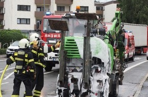 Feuerwehr Iserlohn: FW-MK: Bagger fing Feuer