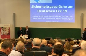 Hochschule der Polizei: HDP-RP: Sicherheitsgespräche am Deutschen Eck in Koblenz
"Innere Sicherheit mitten im Leben und vor Ort -
Kommunale und polizeiliche Herausforderungen"