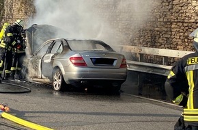 Polizeidirektion Neustadt/Weinstra&szlig;e: POL-PDNW: B 9 - Pkw in Vollbrand