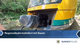Bundespolizeiinspektion Ludwigsdorf: BPOLI LUD: Regionalbahn kollidiert mit umgest&uuml;rzten Baum
