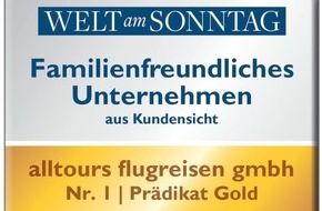 alltours flugreisen gmbh: alltours erneut als familienfreundlichster Reiseveranstalter ausgezeichnet / Günstige Kinderfestpreise geben den Ausschlag