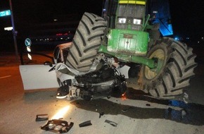 Polizeipräsidium Aalen: POL-AA: Ostalbkreis: 24-Jährige überlebt spektakulären Traktor-Unfall