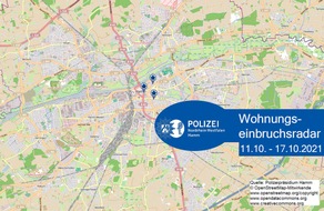 Polizeipräsidium Hamm: POL-HAM: Wohnungseinbruchsradar Hamm für die Woche 11.10.2021 bis 17.10.2021