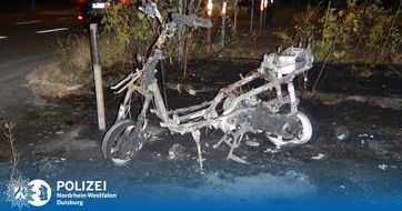 Polizei Duisburg: POL-DU: Rumeln-Kaldenhausen: Mofa brennt