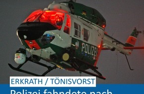 Polizei Mettmann: POL-ME: Polizei fahndete mit Hubschrauber nach flüchtigem Unfallverursacher und mutmaßlichem Autodieb - Erkrath / Tönisvorst - 2003074