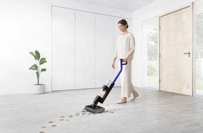 Dyson GmbH: Dyson launcht ersten Wischsauger für gründliche und hygienische Nassreinigung von Hartböden / Der Dyson WashG1 Wischsauger entfernt nassen wie trockenen Schmutz in einem Durchgang