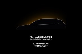 SKODA / AMAG Import AG: Présentation numérique pour les médias de la nouvelle version du SKODA KAROQ / le 30 novembre 2021