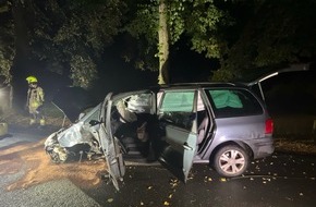 Polizei Coesfeld: POL-COE: Lüdinghausen, Elvert/ Auto prallt gegen Baum