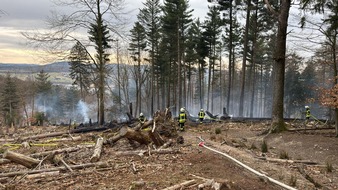 Feuerwehr der Stadt Arnsberg: FW-AR: Waldbrand beschäftigt Feuerwehr stundenlang