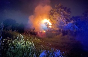 Polizeiinspektion Ingelheim: POL-PIING: Brand von gestapelten Strohballen in der Gemarkung Westerberg