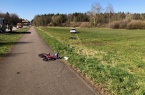 Polizeidirektion Kaiserslautern: POL-PDKL: Verkehrsunfall mit schwerverletztem 5-jährigem Fahrradfahrer