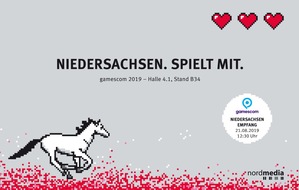 nordmedia - Film- und Mediengesellschaft Niedersachsen/Bremen mbH: nordmedia@gamescom2019 - Niedersachsen. Spielt mit.