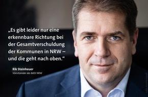 Bund der Steuerzahler Nordrhein-Westfalen e.V.: BdSt NRW besorgt über Verschuldung der Kommunen