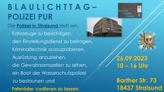 Polizeiinspektion Stralsund: POL-HST: Fahrradcodierung am Blaulichttag - Polizei pur - 26.09.2023