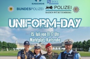 Bundespolizeiinspektion Karlsruhe: BPOLI-KA: Uniformday Karlsruhe - vier Behörden, unzählige Karrieremöglichkeiten