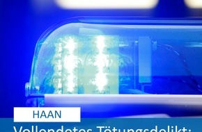 Polizei Mettmann: POL-ME: Erstmeldung: Vollendetes Tötungsdelikt in Haan - Polizei ermittelt und fahndet nach dem Täter - Haan - 2104096