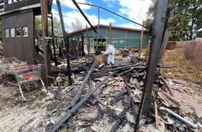 Polizeidirektion Neustadt/Weinstraße: POL-PDNW: Nachtrag zu unserer PM vom 29.06.2020 - Brand einer Lagerhalle in einem Reiterhof in Neustadt/Wstr. - Gutachter bestätigt Brandstiftung