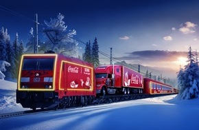 Coca-Cola Deutschland: Coca-Cola Weihnachtstruck-Tour: Der Weihnachtsmann kommt mit dem Zug von DB Cargo an vier Bahnhöfe in Deutschland
