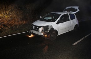 Kreispolizeibehörde Olpe: POL-OE: Unfall mit verletztem Fahrer auf glatter Fahrbahn