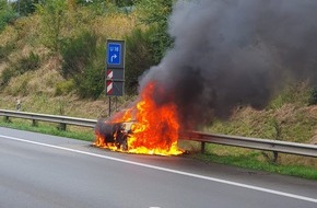 Polizeiinspektion Rotenburg: POL-ROW: Pkw-Vollbrand auf der A1