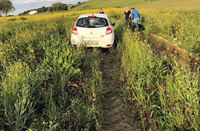 Polizeipräsidium Westpfalz: POL-PPWP: Irrfahrt endet im Rapsfeld