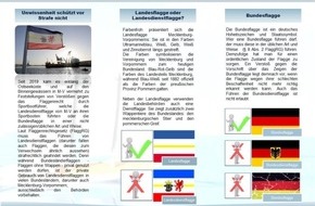 Landeswasserschutzpolizeiamt Mecklenburg-Vorpommern: LWSPA M-V: Aufklärungsinformationen der Wasserschutzpolizei nach Verstößen gegen das Flaggenrecht durch Freizeitskipper