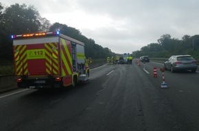 Feuerwehr Ratingen: FW Ratingen: Verkehrsunfall auf der Autobahn BAB 52